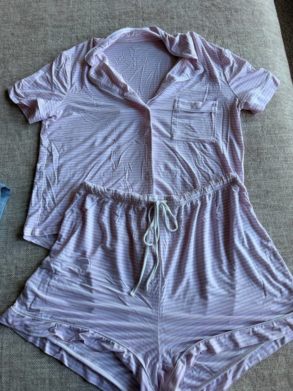 GAP Light Pink Striped Short Sleeve Pajama Set